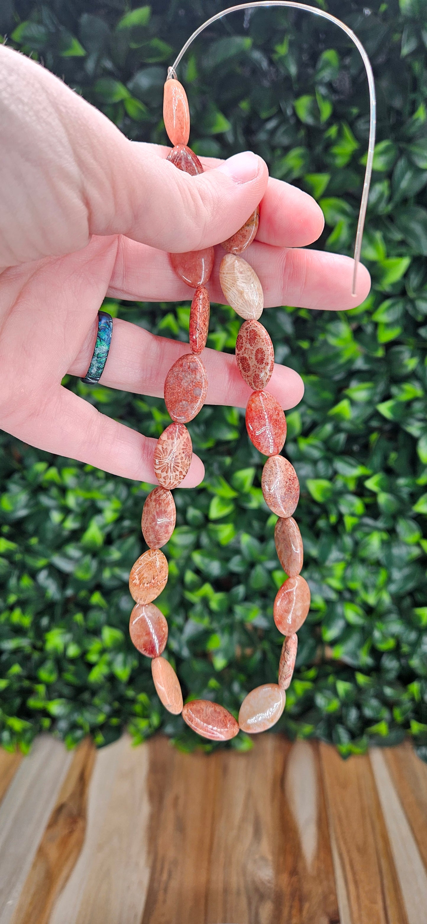 Fossilized Coral Bead Strand