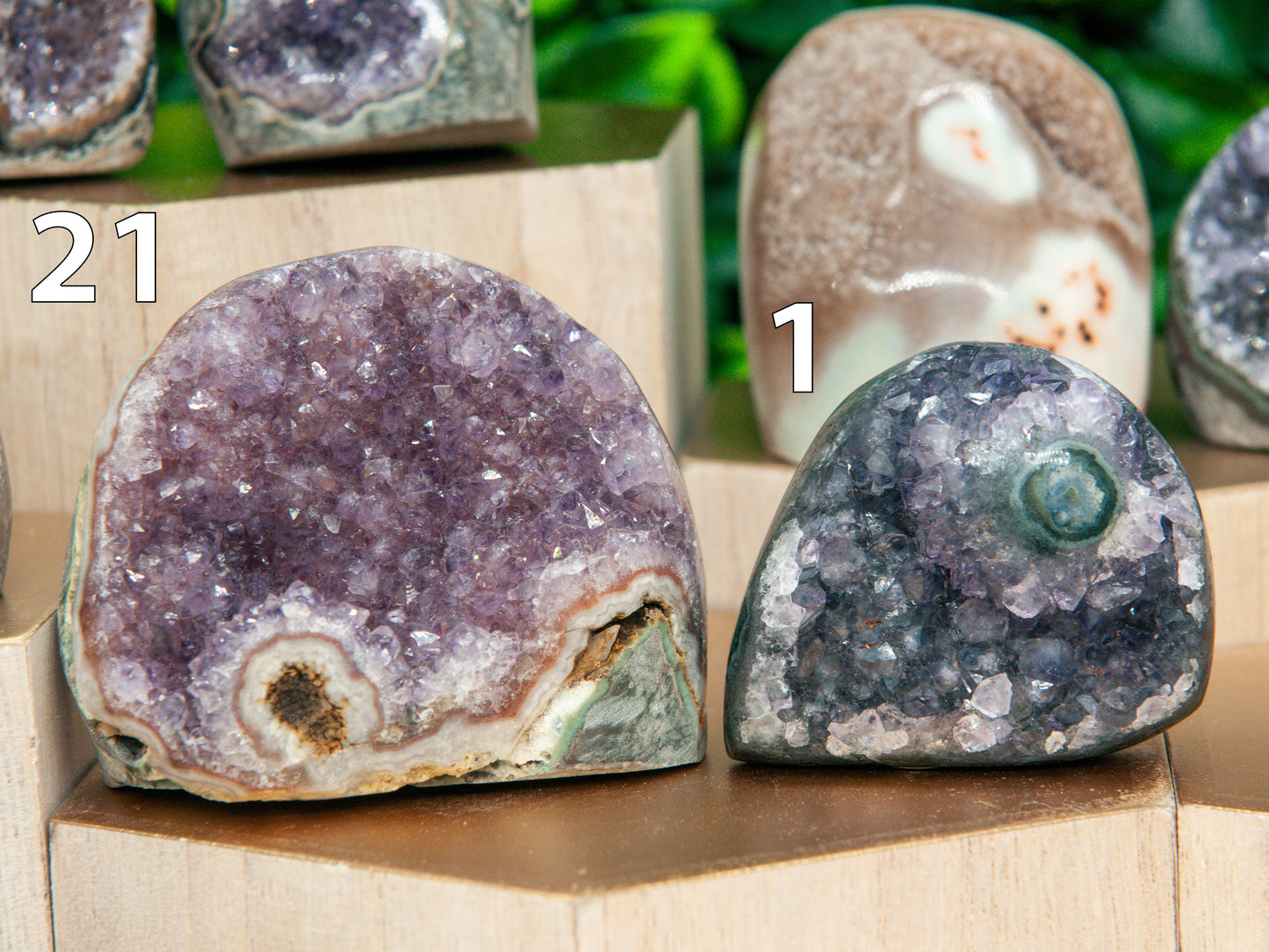 Purple Rainbow Amethyst Mini Stalactite Eye Cutbase