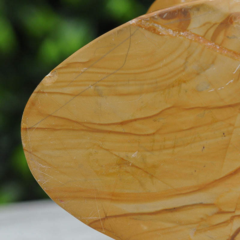 Yellow Mookaite Skull Carving