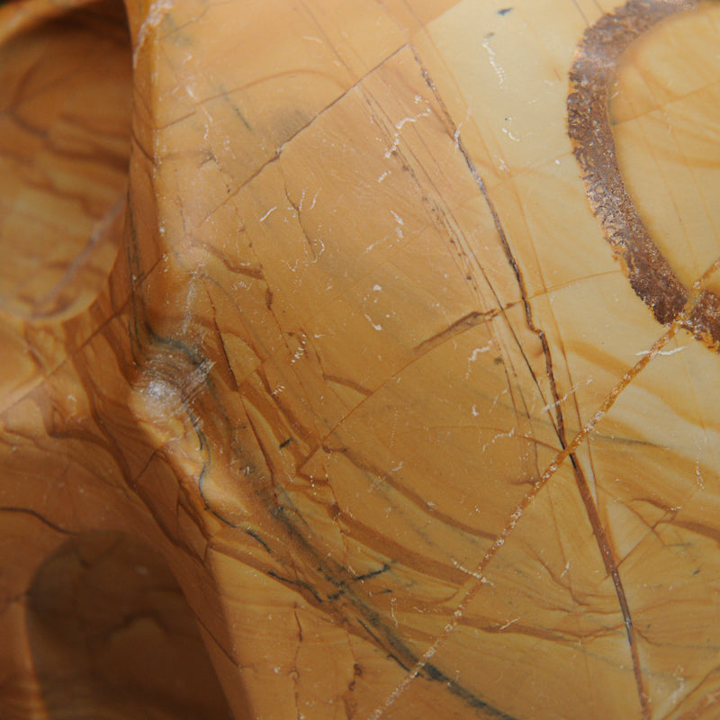 Yellow Mookaite Skull Carving