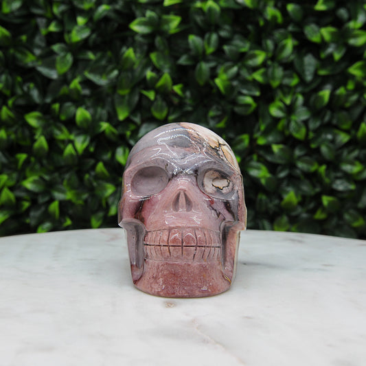 Purple Mookaite Skull Carving