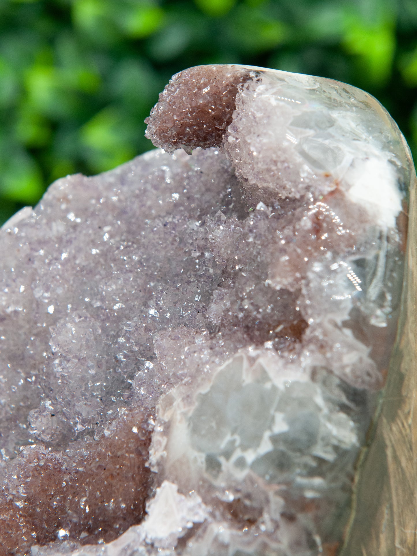 Pink and Purple Rainbow Amethyst with Calcite Statement Piece