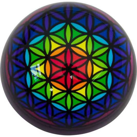 Flower of Life Glass Paperweight