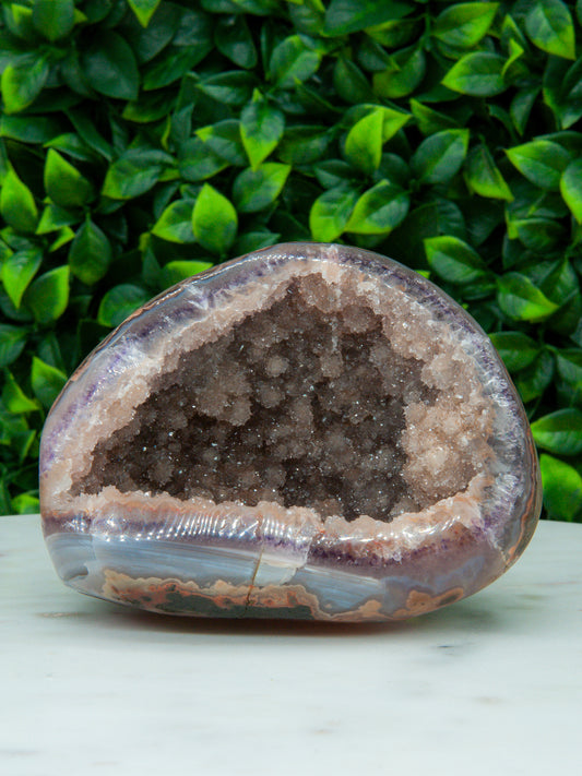 Pink Rainbow Amethyst Geode