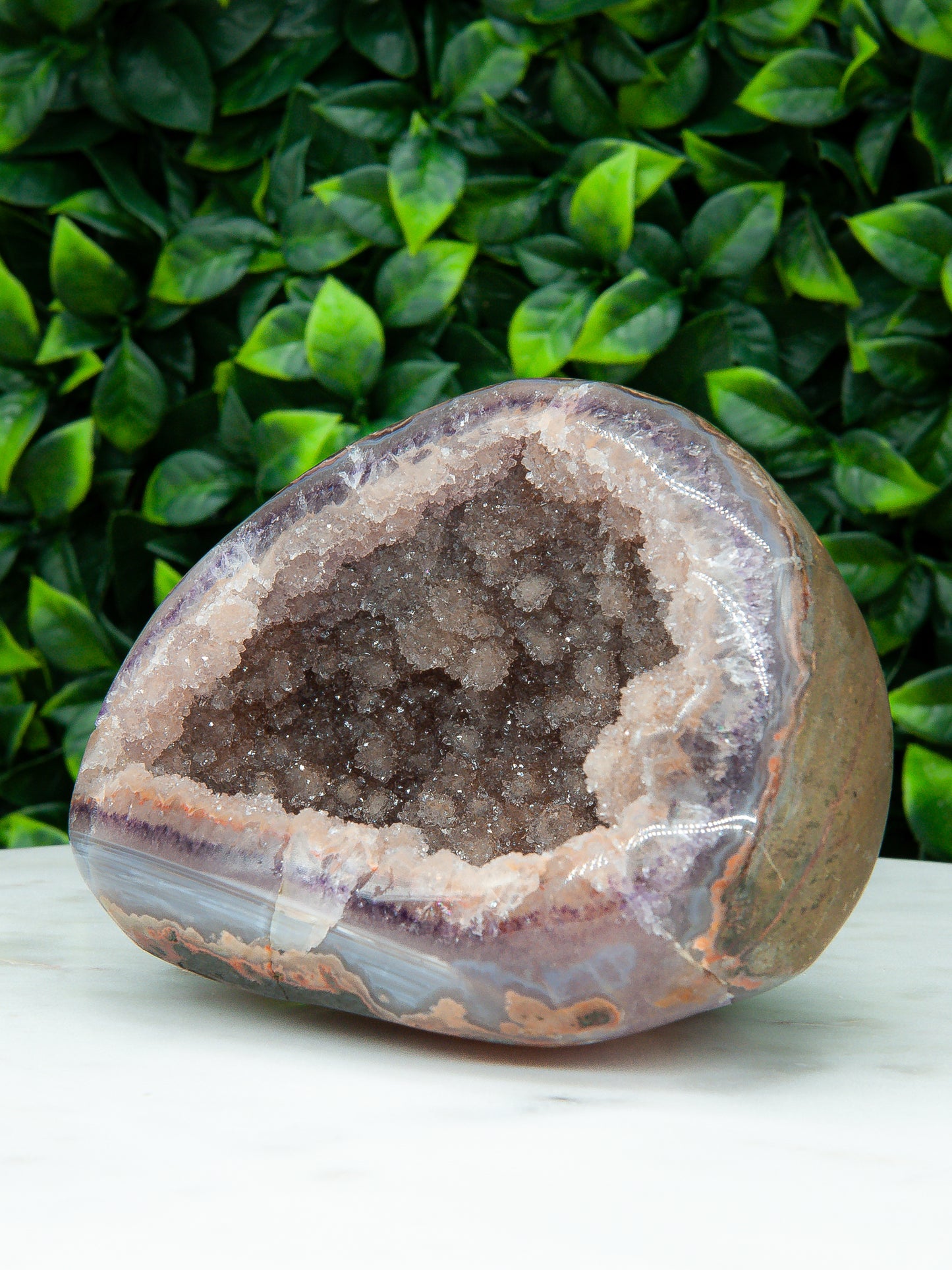 Pink Rainbow Amethyst Geode