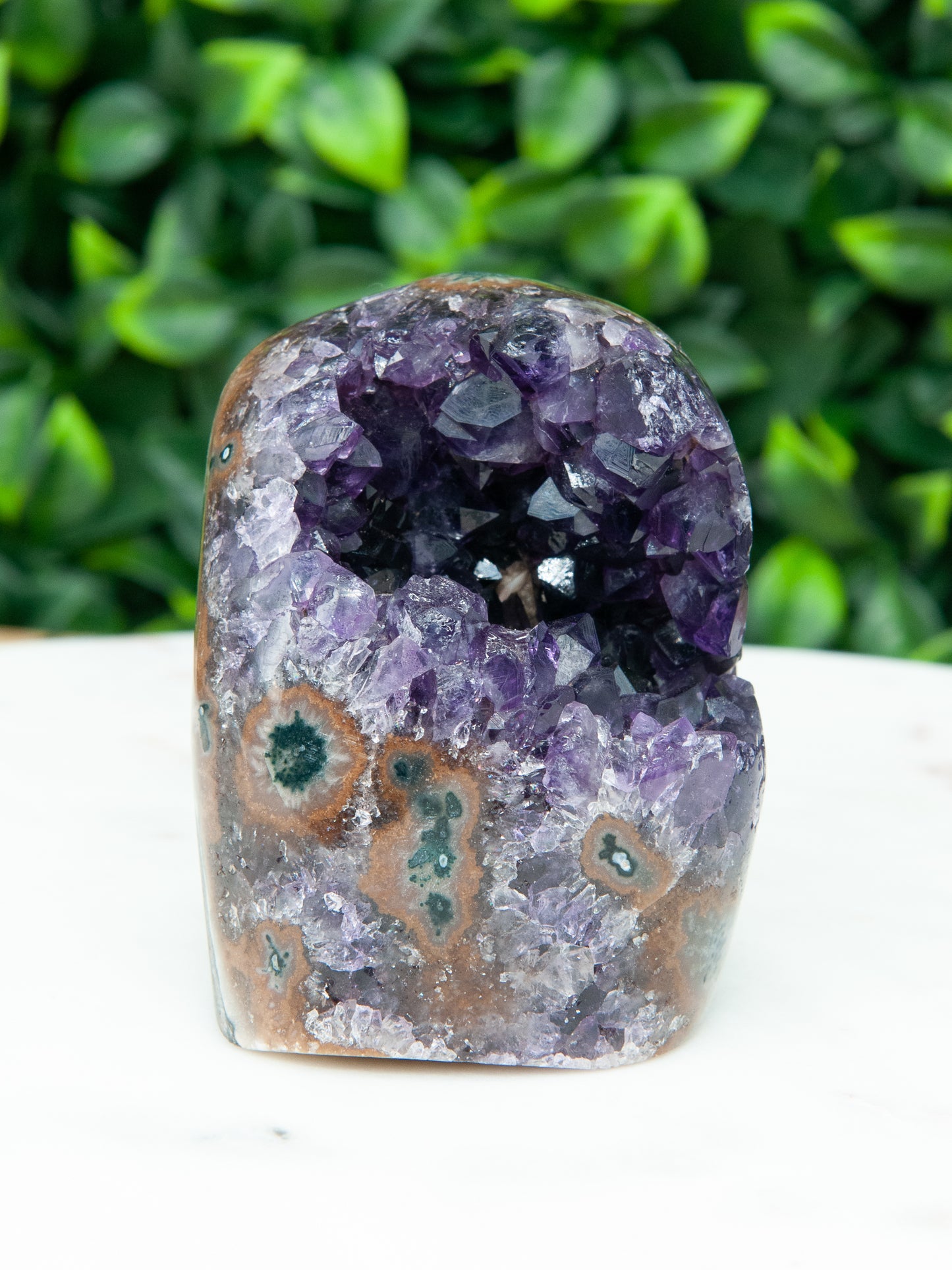 Purple and Brown Amethyst Geode Cutbase