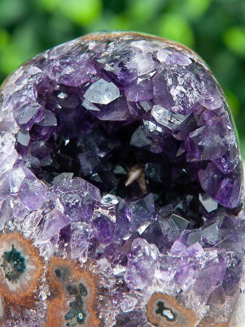 Purple and Brown Amethyst Geode Cutbase