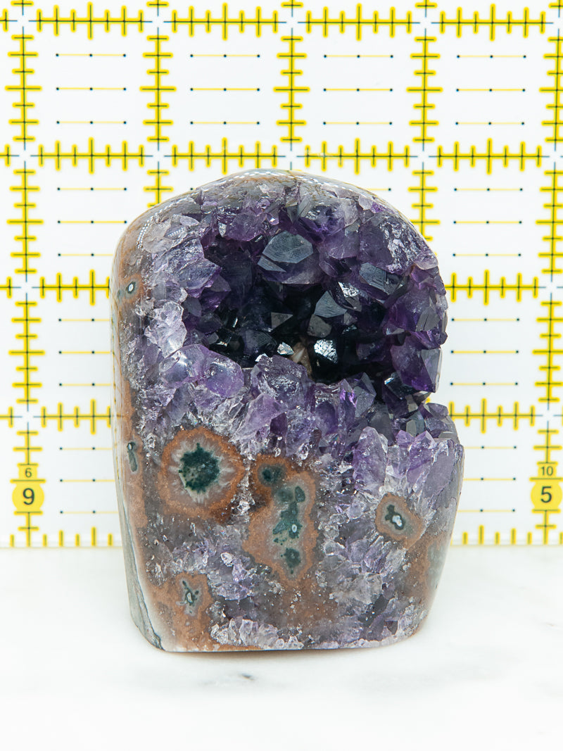 Purple and Brown Amethyst Geode Cutbase