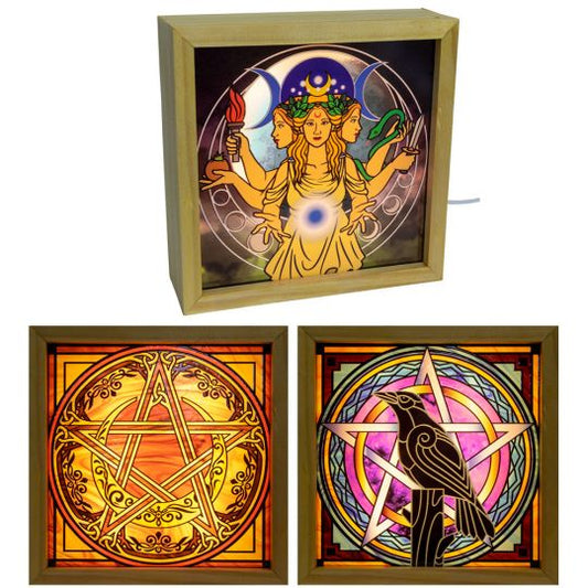 Pagan Glass and Wood Light Box