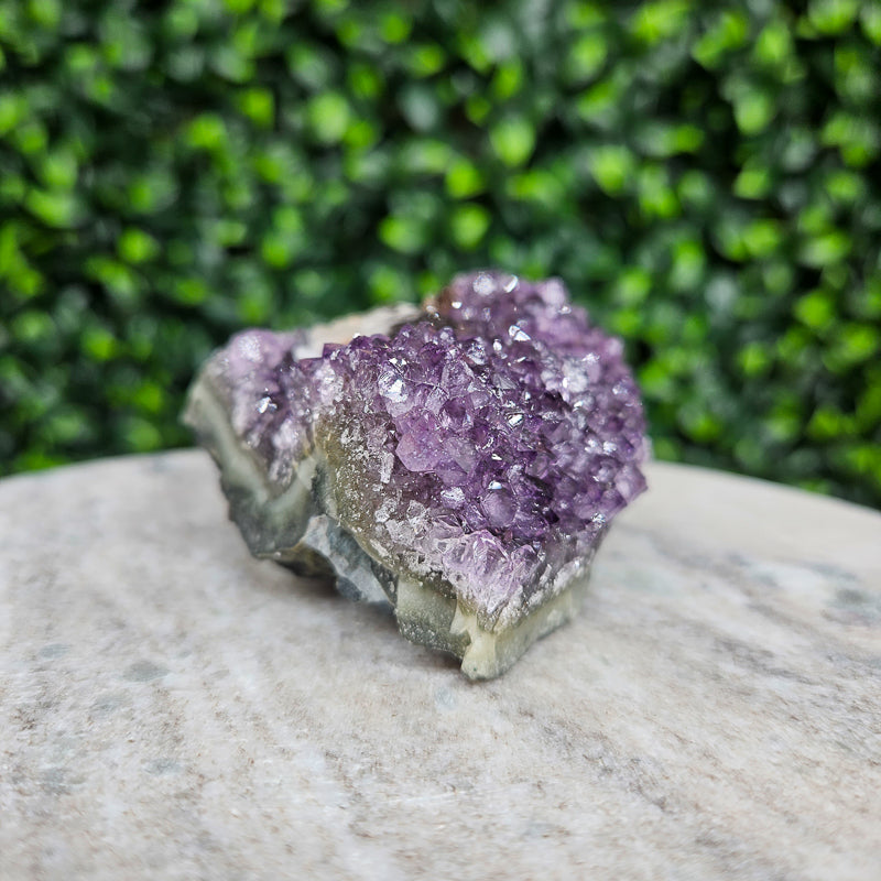 Amethyst with Calcite and Goethite Freeform