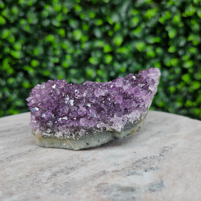 Amethyst with Calcite and Goethite Freeform