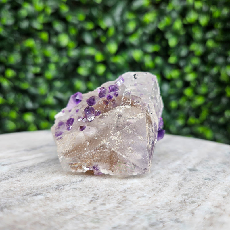 Calcite with Amethyst Freeform