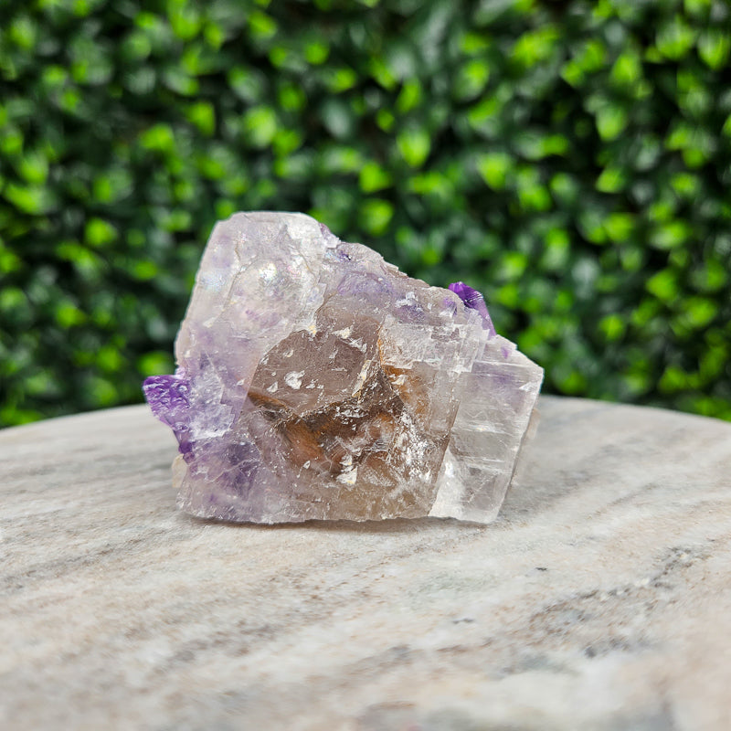 Calcite with Amethyst Freeform