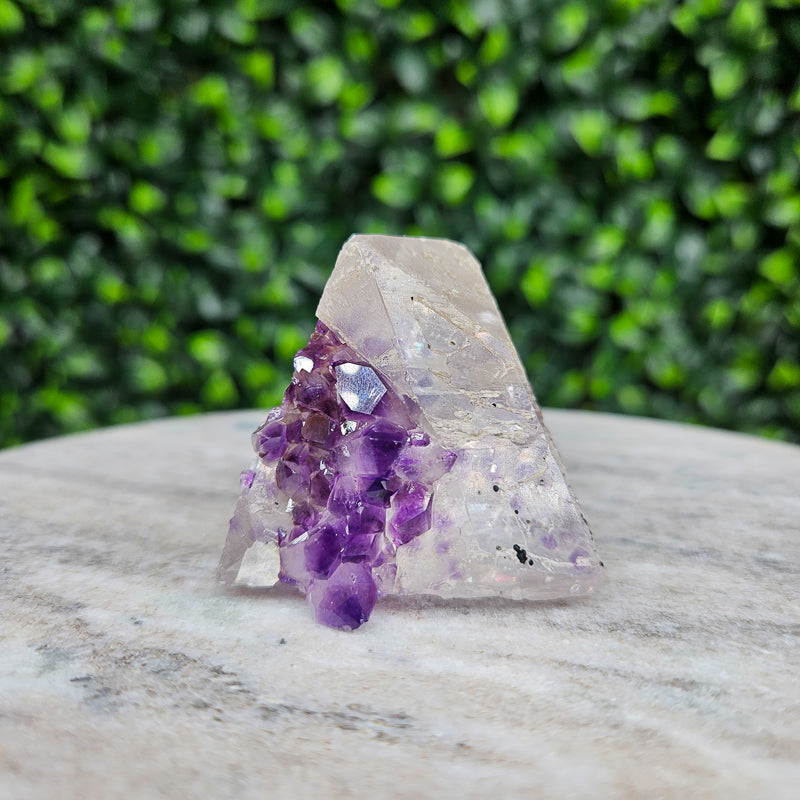 Calcite with Amethyst Freeform