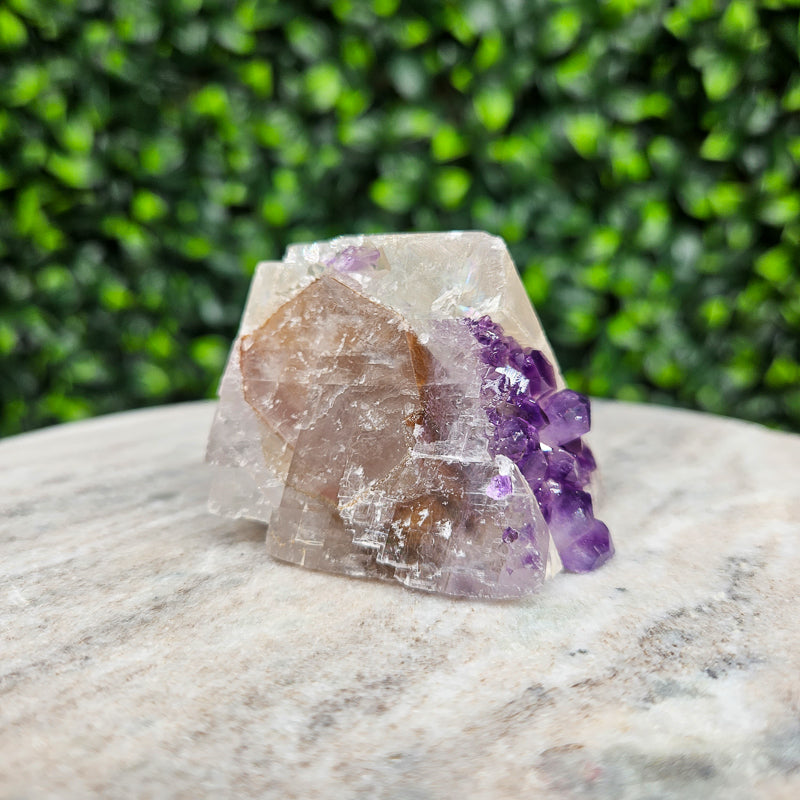 Calcite with Amethyst Freeform