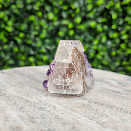 Calcite with Amethyst Freeform