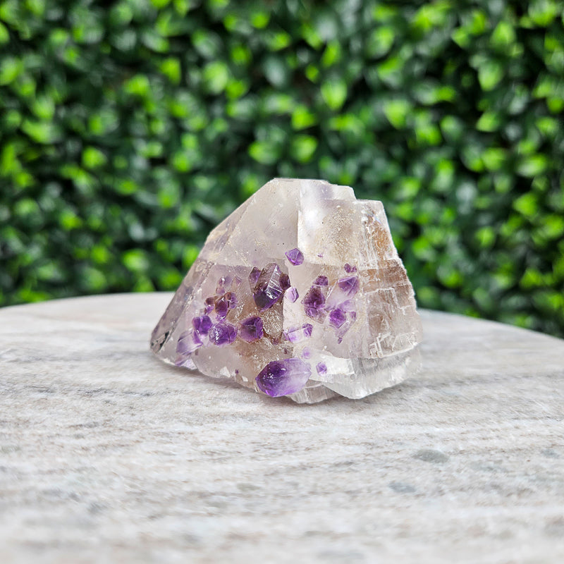 Calcite with Amethyst Freeform