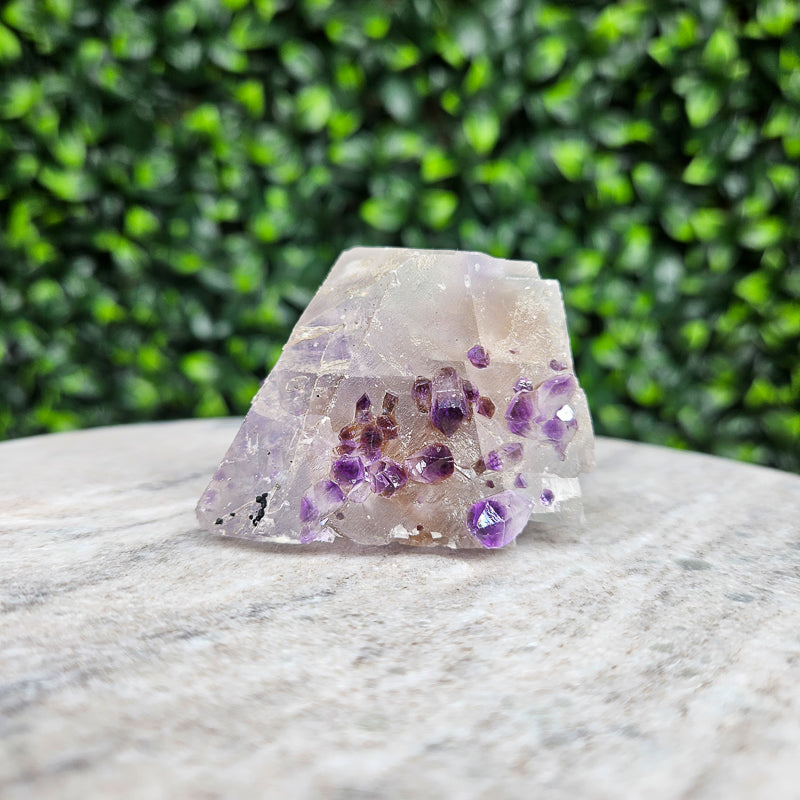 Calcite with Amethyst Freeform