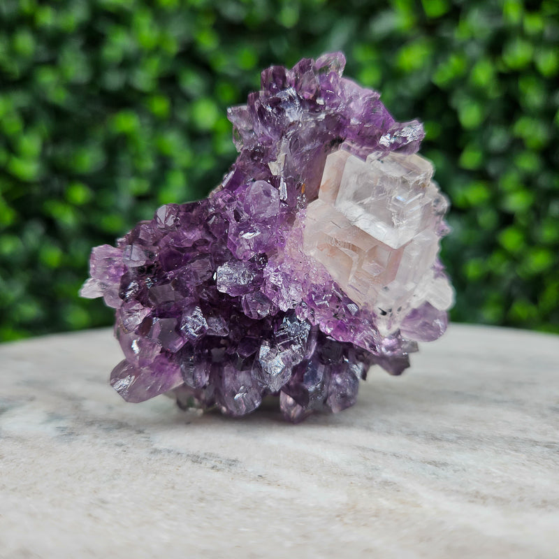 Amethyst with Calcite Freeform